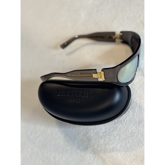 BALMAIN New Sunglasses B-ESCAPE Gold Grey Mirror BPS-143C-62 62 12 113 - Picture 2 of 4